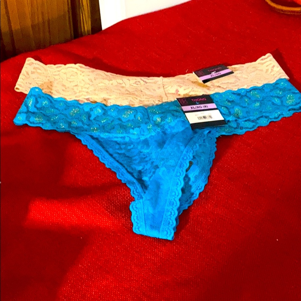 2 pair thong lace size XL